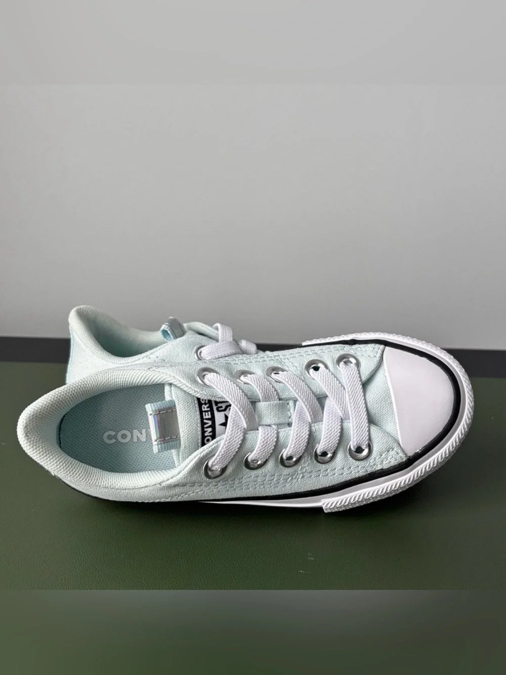 Converse CTAS Rave Ox Kids Slip On Sneakers in Light Mint